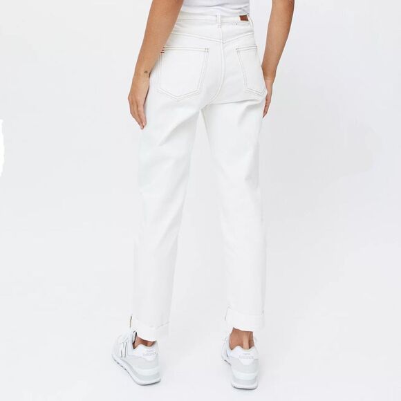 BDG Urban Outfitters High Rise Mom Jeans Distressed White Denim Tapered Leg 27 - Picture 2 of 16